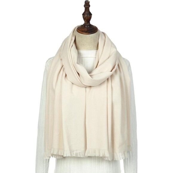 🆕 Women Cream Wedding Evening Dress Pashmina Shawl Winter Foulard Femme Wraps - Picture 5 of 6